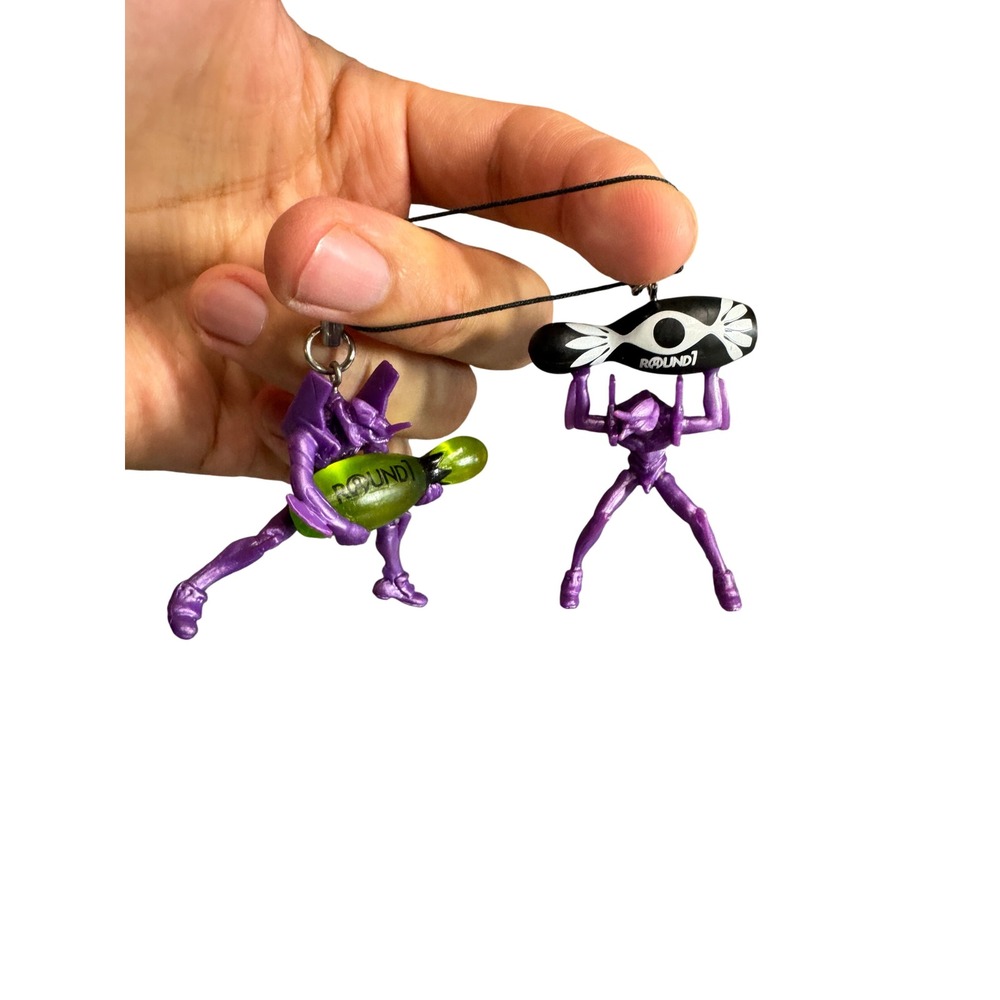 Evangelion Unit-01 Round 1 Bowling Phone Strap Charm Set Purple Green Black